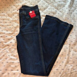 Spanx petite high rise flare skinny jeans midnight shade